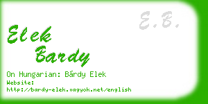 elek bardy business card