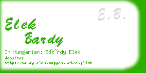 elek bardy business card